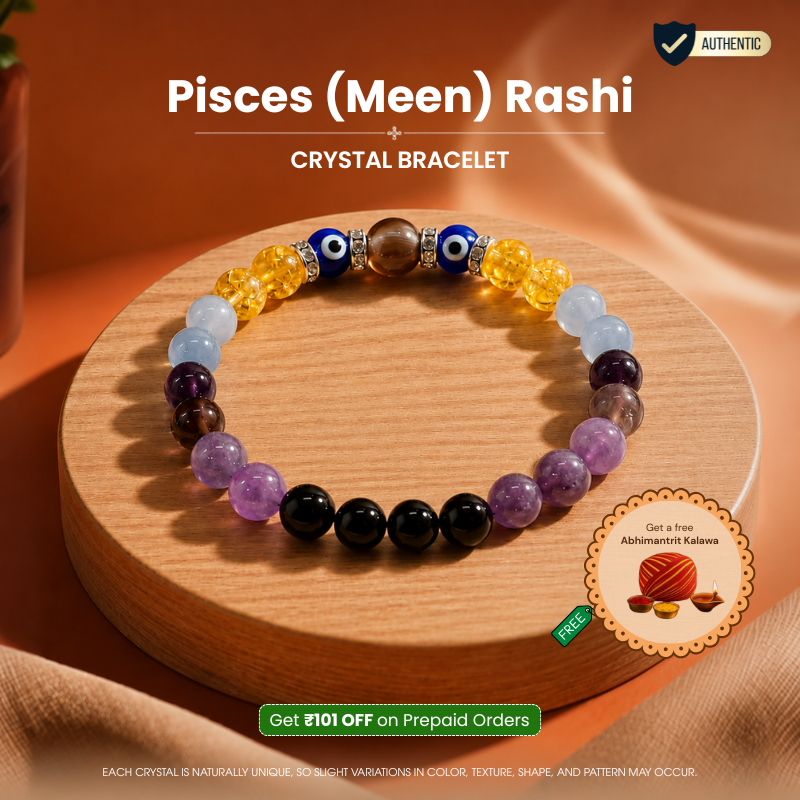 Meen (Pisces) Rashi Crystal Bracelet
